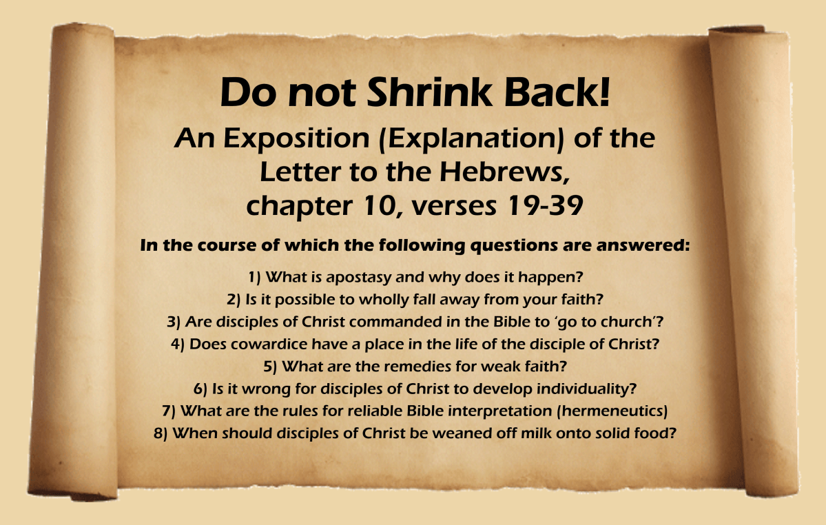 Scripture 19 Do Not Shrink Back! An Exposition of Hebrews, chapter 10, verses 19-39 ...